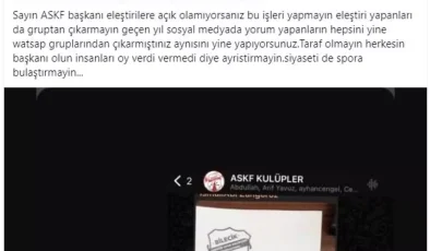 Söğütspor Eski Başkanı, ASKF Başkanı’na Tepki Gösterdi