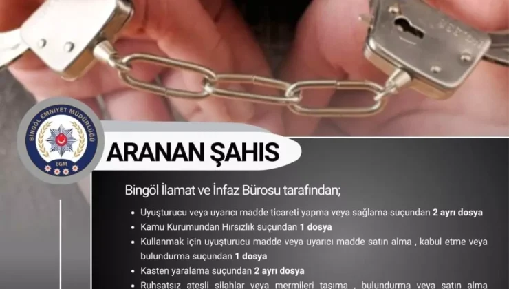 Bingöl’de 20 Suç Kayıtlı Zanlı Yakalandı