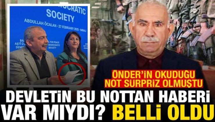 Terörist Öcalan’ın çağrısı sonrası Önder’in okuduğu nottan devletin haberi bar mıydı?